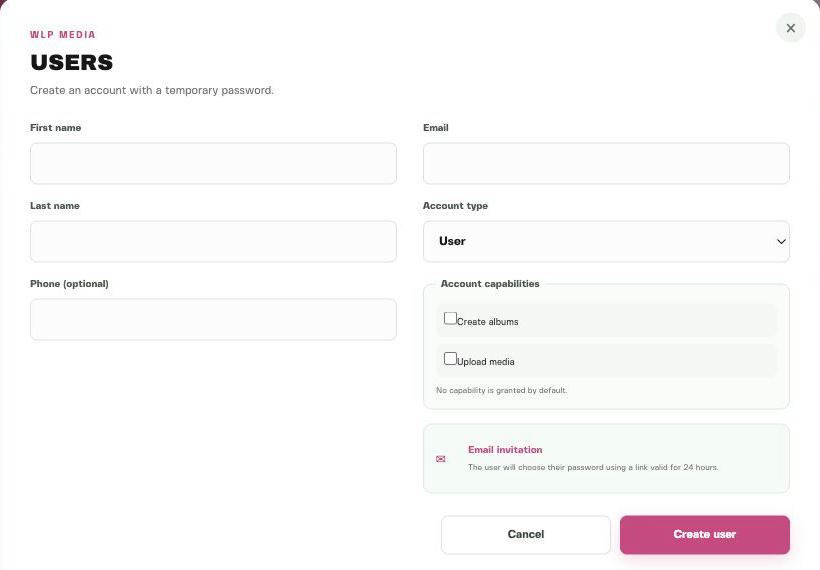 Create a user